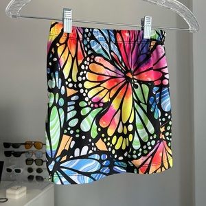 Rainbow butterfly mini skirt